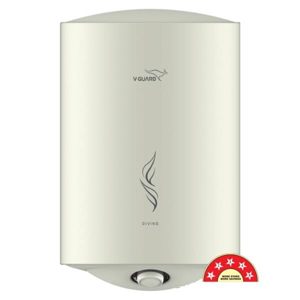 V-Guard Divino Geyser 25 Litre Water Heater for Home | BEE 5 Star Rating | Vitreous Enamel Tank Coating | Advanced Multi-layered Safety | Suitable for Hard Water & High-rise Buildings | White