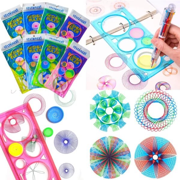 VIBA® Birthday Return Gift Set Bulk Spirograph Ruler Scale Stationery Art & Craft Kit for Kids (Pack of 48) | Creative Drawing Geometry Set for Boys & Girls | School Party Favors for Children