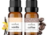 Vedanum Premium Essential Oil Set | for Aromatherapy Diffuser Massage DIY Soap Making | Pack of 2 | 15 ml Coffee and Vanilla