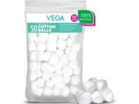 Vega Cotton Balls for Soft & Absorbent for Makeup, Nail Polish Removal, Skincare, Baby Care, First Aid, Soft Cotton Balls, 100% Pure Soft Premium Cotton Balls (50 Pcs, CB-01)