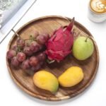 WOOD ART STORE Round Wood Tray, Wooden Serving Tray, Acacia Plates, Appetizer Charcuterie Board, Tray Organizer for Kitchen/Countertop, 11x 11 x 1 inch