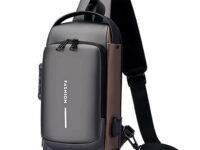 Waterproof Polyester Slim Unisex Crossbody Sling Bag Chest Backpack Men's Shoulder Bag, Leisure Travel Handbag, Hard Shell Anti-Theft Chest Bag