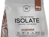 Wellbeing Nutrition Clean Whey Protein Isolate 1kg Dark Chocolate | 26g Protein, Clinically Proven Velositol for 2x Muscle Protein Synthesis, 4B CFU Probiotics, Digestive Enzymes, Bloat Free, Easy to Digest