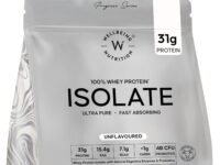 Wellbeing Nutrition Clean Whey Protein Isolate 1kg Unflavoured | 31g Protein, 7.1g BCAA | 4B CFU Probiotics & Natural Digestive Enzymes | Fast Absorbing, No Bloating, Easy to Digest | Faster Muscle Recovery