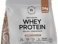 Wellbeing Nutrition Clean Whey Protein Isolate & Concentrate 1Kg Swiss Chocolate | 24g Protein, Clinically Proven Velositol 2x Muscle Protein Synthesis, 4B CFU Probiotics & Digestive Enzymes, Easy to Digest