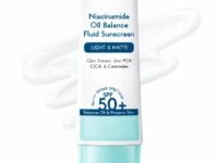 WishCare Niacinamide Oil Balance Fluid Sunscreen SPF 50 PA++++ In-Vivo Tested | 8Hrs+ SPF Protection | Lightweight, Matte & No White Cast | Sunscreen SPF 50 For Oily Skin, Sensitive, Dry & Combination Skin | For Women & Men | 50g