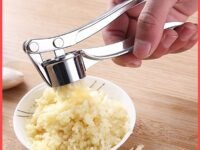 Wolpin Garlic Crusher Presser Garlic Press Multi-Function Manual Portable Ginger Mincer, Stainless Steel