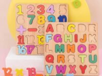 Wooden Alphabet Number & Shape Puzzle Board for Kids | Educational Learning Toys for 2–6 Year Old Boys & Girls | Montessori Toddler Activity Toy for Early Learning & Brain Development (4-in-1)