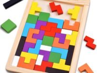 Wooden Stacking Toys for Toddlers Montessori Educational Learning Toy for Babies Educational Toy Fine Motor Skills Development Gift Column Puzzle Toy for Kids (Intelligence Puzzle)