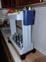 XVIA Space Saving Storage Rack Organizer Multipurpose Kitchen Bathroom Shelf with Wheels Vegetable Storage Shelf Folding Saving Space Organizer Rack (2 Layers)