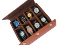 essart 8-Slot Watch Roll Case – Luxury PU Leather Travel Organizer for Watches – Watch Roll for Men, Women & Watch Collectors – Compact & Durable