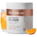 hk vitals Skin Radiance Marine Collagen Supplement Powder (Orange, 200g) | Collagen Peptides with Vitamin C, E