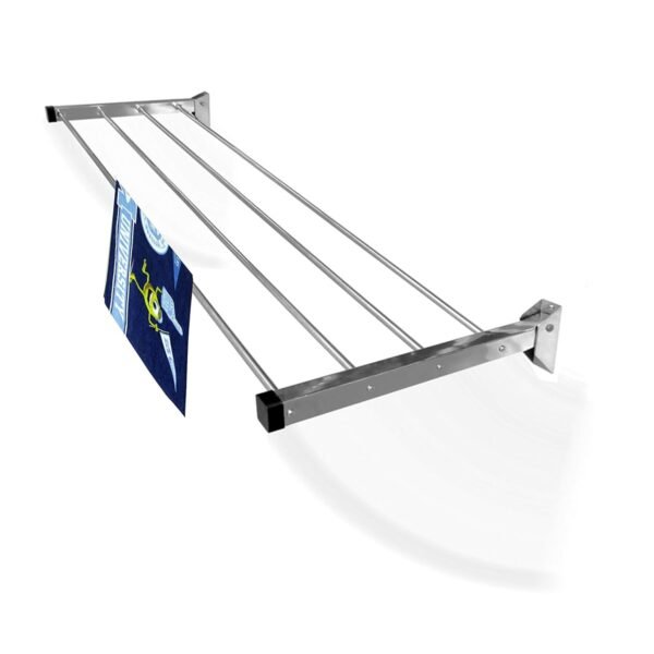 homWell Stainless Steel Heavy Duty 4 Pipe X 3 Feet Wall Mounted Cloth Dryer Stand Foldable Hold N Dry