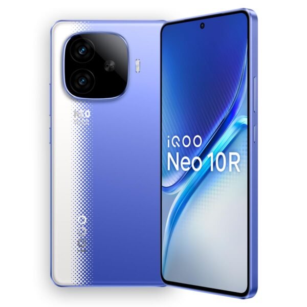iQOO Neo 10R 5G (Raging Blue, 8GB RAM, 128GB Storage) | Snapdragon 8s Gen 3 Processor | India's Slimmest 6400mAh Battery Smartphone | Segment's Most Stable 90FPS for 5 Hours