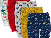 minicult Cotton Pajama Pants with All Over Print for Boys and Girls (Multicolor Designs)(Pack of 5)