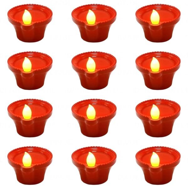 perpetual Water Sensor Diya for Home Decoration - 12 Pcs Electric Flameless & Smokeless LED Diya Lights, Candle for Home Decor, Diwali Festivals Decoration,Christmas,New Year, Festive(B)