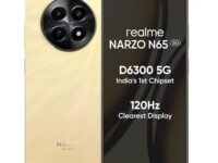 realme NARZO N65 5G (Amber Gold 6GB RAM, 128GB Storage) India's 1st D6300 5G Chipset | Ultra Slim Design | 120Hz Eye Comfort Display | 50MP AI Camera| Charger in The Box