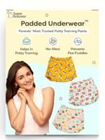 superbottoms Padded Underwear for Babies & Toddlers (1-2 Years), 3 Layers of Premium Cotton & DryFeel Layer, Ideal for Diaper-Free Time & Mess-Free Potty Training Pants, Pack of 3