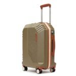 uppercase Vector (Cabin) 55cm, Sustainable Trolley Bag, Hardsided Anti-Scratch 8 Wheel Double Spinner Luggage, TSA Lock & Anti-Theft Zippers, Suitcase for Unisex, 2000 Days Warranty (Brown)