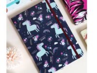 1 Unicorn Hardcover A5 Notebooks School Supplies Writing Works Notepad for Office Work Stationary Kit Birthday Return Gifts for Kids (Pack of 1, Multicolor)