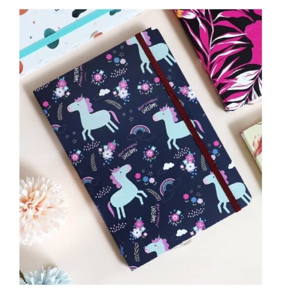 1 Unicorn Hardcover A5 Notebooks School Supplies Writing Works Notepad for Office Work Stationary Kit Birthday Return Gifts for Kids (Pack of 1, Multicolor)