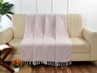 100% Cotton Sofa Throw | Handmade Throw - 50x60 Inches (Pink)