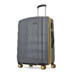 Aristocrat Comet Check-in Trolley Bag 76cm | Large | Hard Luggage| Smooth 8-Wheel Suitcase| Combination Lock with Sturdy Zipper | Full Fabric Convipack | 3-Year International Warranty (Grey)