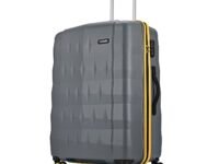 Aristocrat Comet Check-in Trolley Bag 76cm | Large | Hard Luggage| Smooth 8-Wheel Suitcase| Combination Lock with Sturdy Zipper | Full Fabric Convipack | 3-Year International Warranty (Grey)