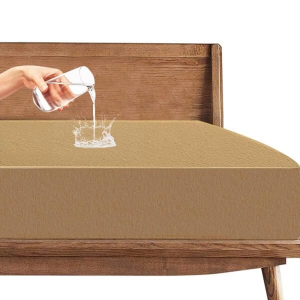 Trance Cotton Feel Terry Ultra Soft Waterproof Mattress Protector | Breathable - Hypoallergenic Mattresses Cover (72x84 inch | 6x7 feet, Brown - Pack of 1)