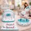 Infantbond Baby Mattress with net | Baby Carry Bag | 4 Pcs Bedding Set | Baby Nest (0-6 Months) (Pista Green Sprial) (Full Set Nest)