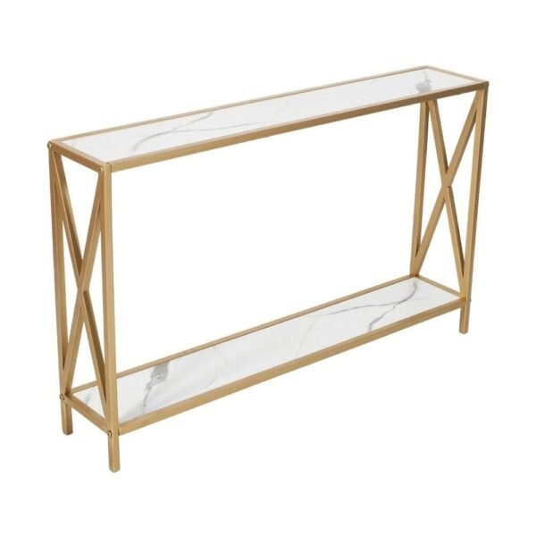 2 Tier Console Table | End Table Side Table Console Table for Living Room Hall Bedroom Office | Multipurpose Table for Home Decor