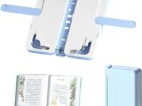 2 in 1 Foldable Reading Bookshelf and Pencil Box Easy to Use Reading Stand Pencil Case Organizer for Students (Blue)