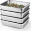 2000ML Stainless Steel Food Storage Container with Transparent Lid | Food Serving and bakingTray for Kitchen, Microwave, Freezer, Dishwasher Safe(4)