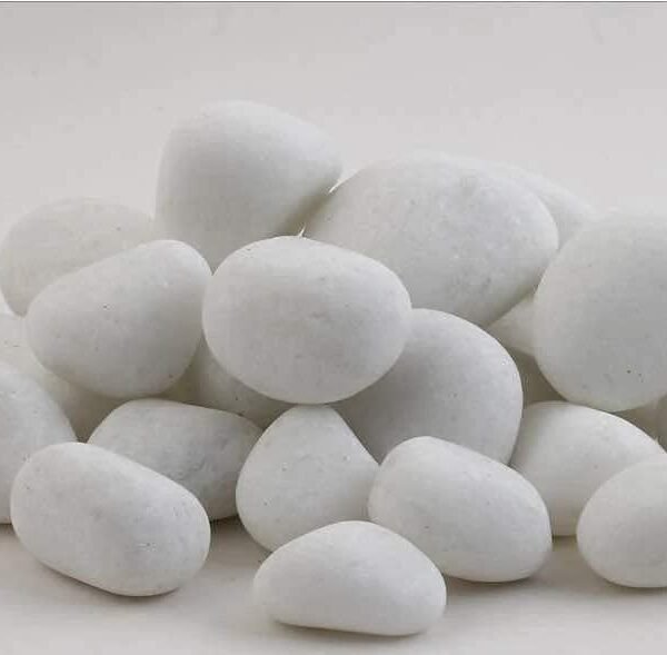 20kg Unpolished White Pebbles for Garden |Shiny Unpolished Marble Stone Pebbles for Vase Fillers Outdoor/Indoor | Pebbles for Garden Pots (20Kg, 25-50 mm, White)