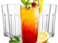 400 ML Water Glass Tumbler Highball Glasses Clear Iced Tea and Glasses for Drinking Cocktail, Juice, Milkshake, Coke,Soda, Dishwasher Safe Pack of (6) (Classic Glass, Set of 4)