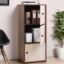 ABOUT SPACE Wooden Cabinet - 3 Tier Engineered Wood Storage Cabinet for Living Room with Magnetic Door, Space Saving Furniture for Home, Office, Kitchen (Walnut -L 38 x B 38.5 x H 100.5 cm)