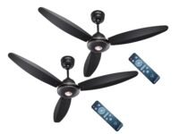 ACTIVA Gracia BLDC Ceiling Fan 1200 MM – 28W Energy-Efficient Motor, BEE 5 star rated, LED Light, Remote, Reversible Airflow, Timer, Silent Operation, 5-Year Warranty, Pack of 2 (Smoke Brown)