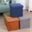 ALMAND Fabric Living Foldable Storage Bins Box Ottoman Bench Container Organizer With Cushion Seat Lid,Cube,Multi Colour(30X30X30 Cm) (1 Pcs), Multi-coloured