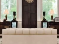 AMATA Eagle Solid Wood 2 Seater Ottoman/pouffe Cream Suede Velvet Fabric Perfect for Home Living Office Room and Guests (Cream 3, 2 Seater)(3 Year Warranty)