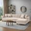 AMATA Elegant 4 Seater L Shape Sofa Set with Four Cushions Perfect for Home Office Guests Living Room (Cream, 4 Seater Sofa)(3 Year Warranty)