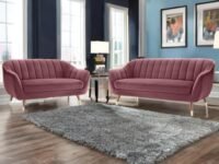 AMATA Marino 3+2 Seater Mauve Colour Suede Velvet Fabric Sofa Set with Two Cushions Perfect for Home Office Guests Living Room (04 Move, 3+2 Seater)(3 Year Warranty)