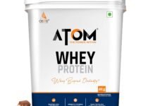 AS-IT-IS ATOM Whey Protein 4kg | 27g protein | Isolate & Concentrate | Choco Hazel Fusion | USA Labdoor Certified | With Digestive Enzymes for better absorption