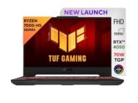 ASUS TUF Gaming A15, AMD Ryzen 7 7435HS Gaming Laptop(NVIDIA RTX 4050-6GB/140W TGP/16GB RAM/512GB SSD/FHD/15.6"/144Hz/RGB KB/90WHr/Windows 11//Mecha Gray/2.20 Kg) FA507NUR-LP082W