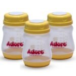 Adore Breast Milk Storage Bottles (Pack of 3,Yellow)
