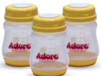 Adore Breast Milk Storage Bottles (Pack of 3,Yellow)