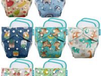 Advanso Leakage Proof cloth diapers for babies, high absorbent 7 reusable diaper 14 insert pad combo pack washable cloth diaper free size 5-18kg adjustable pocket cover P89