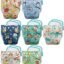 Advanso Leakage Proof cloth diapers for babies, high absorbent 7 reusable diaper 14 insert pad combo pack washable cloth diaper free size 5-18kg adjustable pocket cover P89