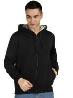 Alan Jones Clothing Men’s Solid Zipper Hooded Sweatshirt | Ribbed Hem, Lined Hood, Side Pockets, Durable Zip | Multiple Colors