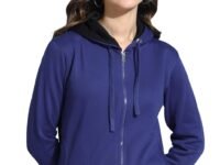 Alan Jones Clothing Women's Solid Zipper Hooded Sweatshirt | Front Zip, Ribbed Hem, Lined Hood, Casual Winter Wear