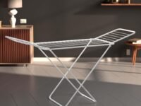 Amazon Basics Premium Cloth Drying Stand - 3 Way Folding, Lightweight, 42 Feet Drying Length, 20 Drying Rails (White) Mild Steel, Pack of 1